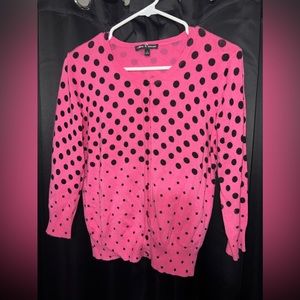 Pink and black button up cardigan. Cable & Gage Size M